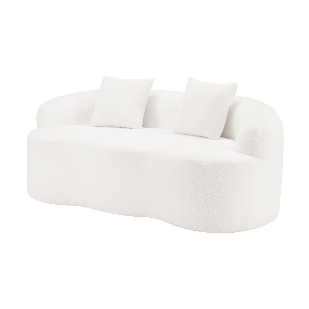 Curved Loveseat Sofa With Round Armrest