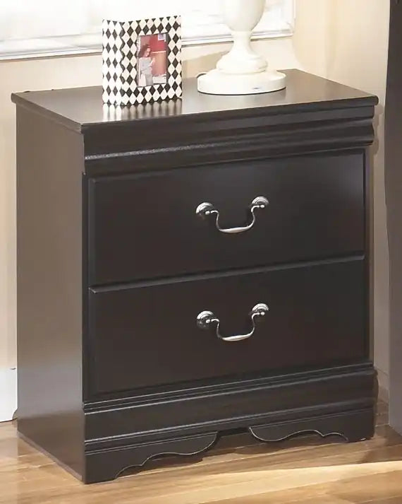 Huey Vineyard - Two Drawer Night Stand - Black - Best Buy Furniture