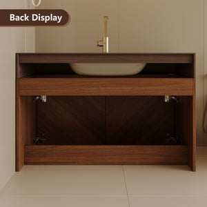 30" Modern Wall-Mounted Bathroom Vanity with Ceramic Sink
