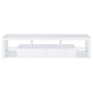 Lance - 3 Piece TV Entertainment Center With Shelves - Gloss White