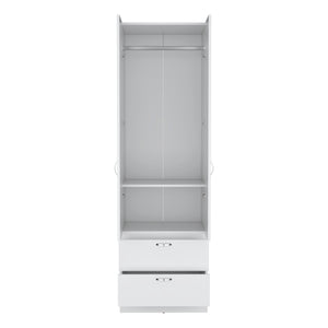 Armoire Wardrobe 76" H, Hanging Rod, 2 Drawers, 1 Shelf