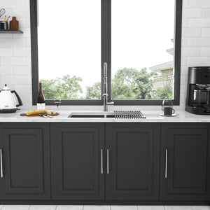 16 Gauge Undermount Double Bowl Kitchen Sink With 9" Deep Bowls - Brushed Nickel