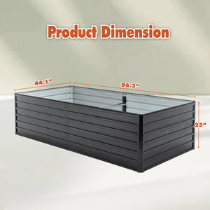 Metal Raised Garden Bed Outdoor 7.2x3.6x2 FT Galvanized Raised Garden Bed Kit