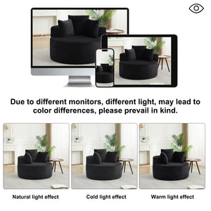 43-Inch Round Corduroy Single Sofa