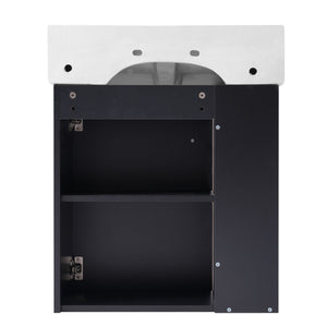 Modern Floating Bathroom Vanity With Ceramic Basin Perfect For Small Bathrooms