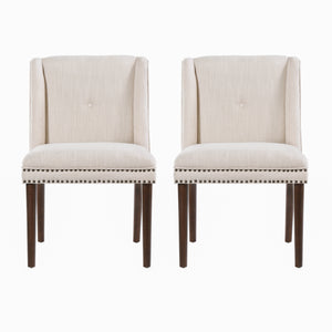Light Luxury Rivet Upholstered Dining Chair Set of 2