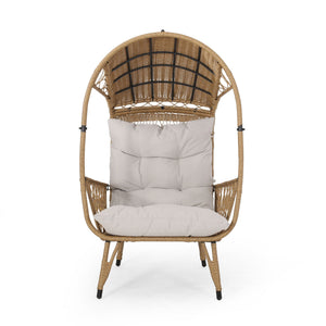 Outdoor Wicker Standing Basket Chair With Cushion - Best Buy Furniture