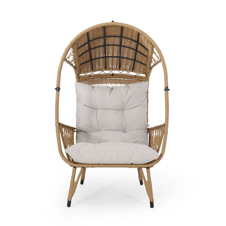 Outdoor Wicker Standing Basket Chair With Cushion - Best Buy Furniture