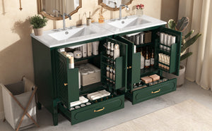 60" Bathroom Vanity with Double Sink Combo Set