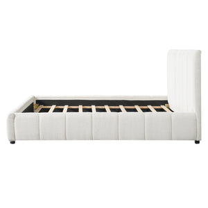 Queen Size Upholstered Bed Frame with Thick Fabric