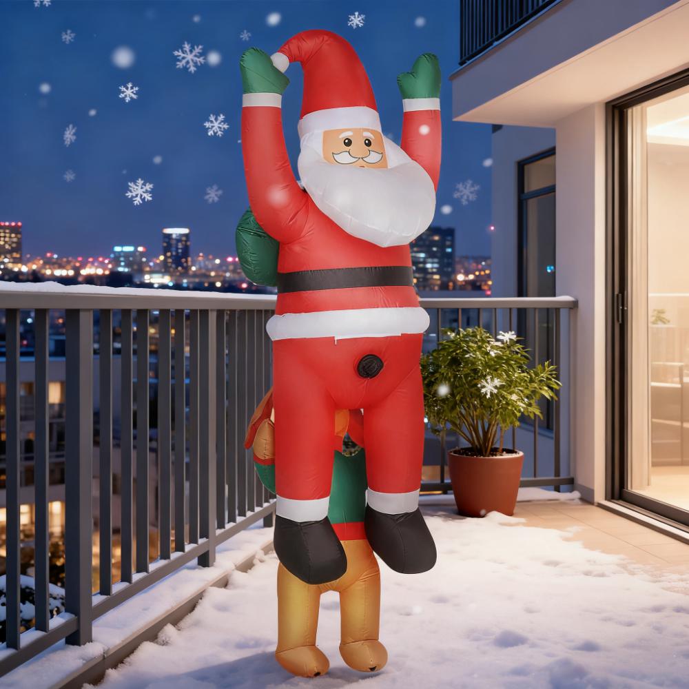 7FT Christmas Blow Up Decoration - Inflatable Santa with Dog