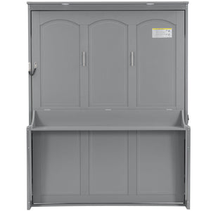Murphy Bed With Desk, LED Lights & USB Charging Station