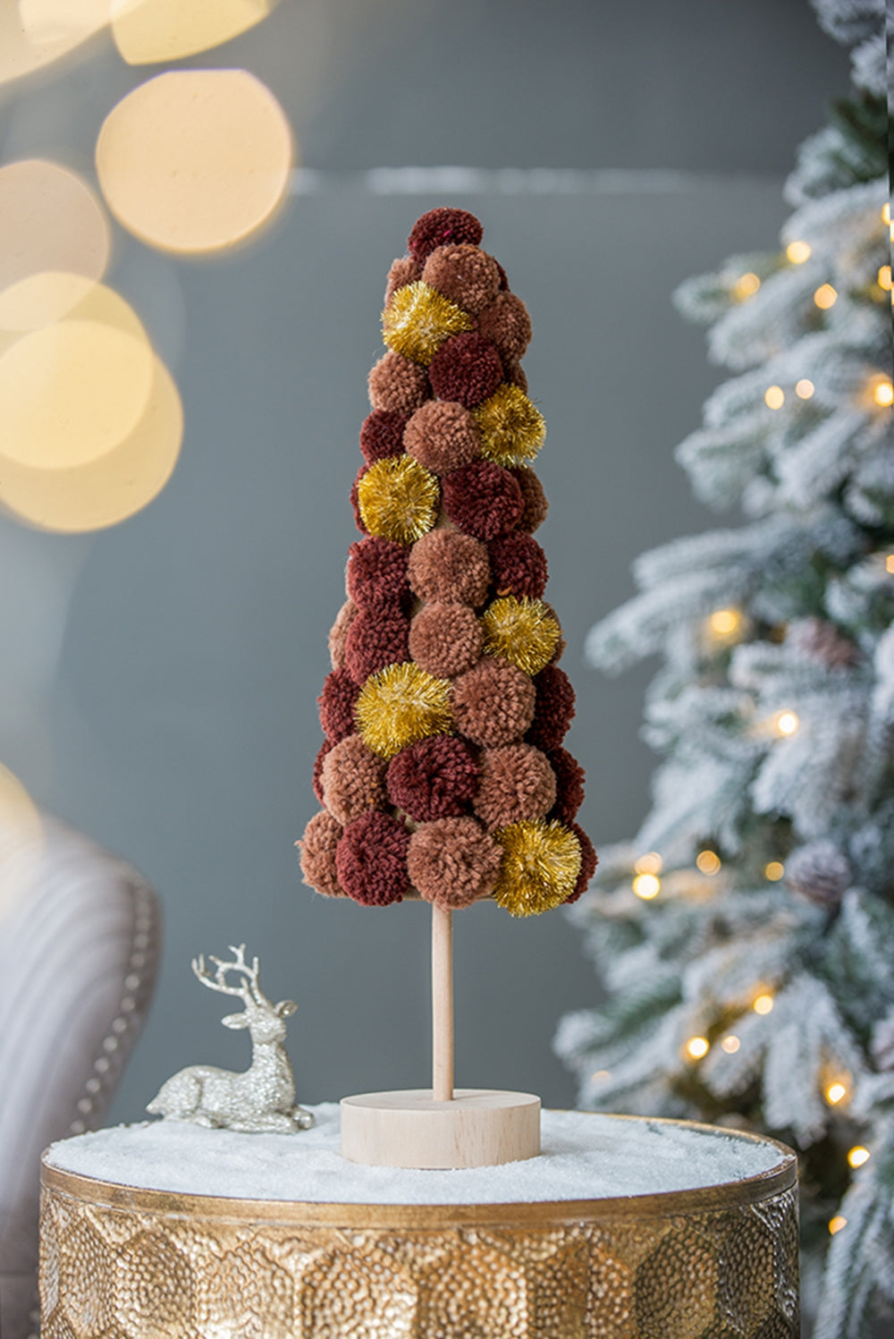 6.7x6.7x20" Tree Christmas Table Decor, Coffee
