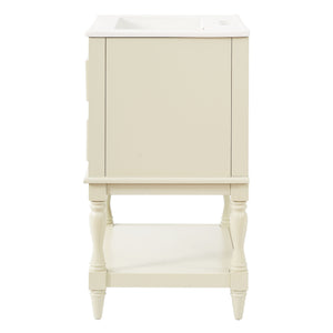 Bathroom Vanity With Sink, 2 Drawers Storage Cabinet, Open Shelf