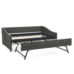 Upholstered Daybed With USB Charging & Pull Out Bed