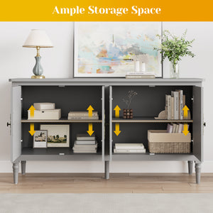 Mid Century Wood Buffet Sideboard for Living Room