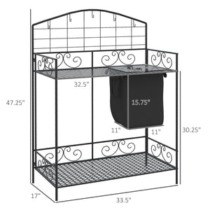 Outsunny Folding Potting Bench Table