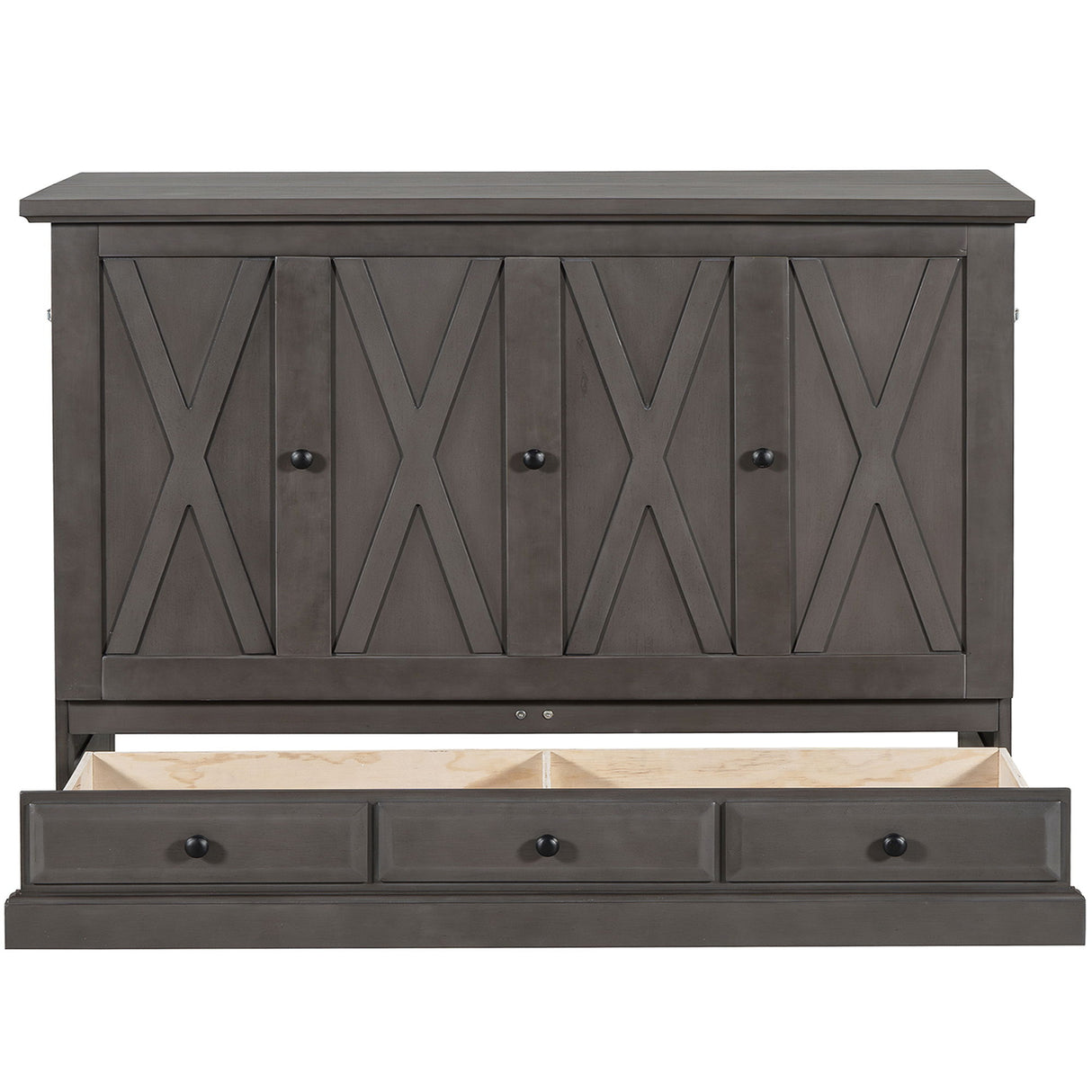 Murphy Bed Chest Cube Cabinet With Charging Station And Large Storage Drawer