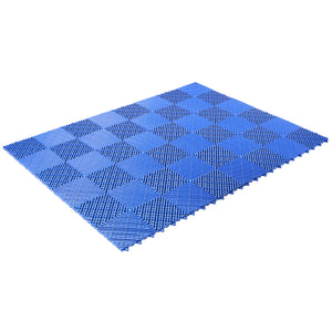 Interlocking Plastic Garage Floor Tiles, 15.6-Inch, Set of 25, Blue