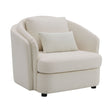 Mariko - Linen Chair With 1 Toss Pillow - Beige - Best Buy Furniture