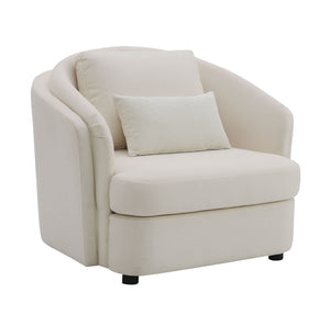 Mariko - Linen Chair With 1 Toss Pillow - Beige - Best Buy Furniture