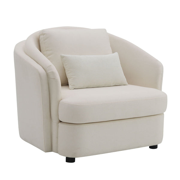 Mariko - Linen Chair With 1 Toss Pillow - Beige - Best Buy Furniture
