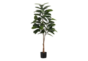 52" Tall, Artificial Plant, Rubber Tree, Indoor, Faux, Fake, Floor, Greenery, Potted, Real Touch, Decorative - Green / Black - Best Buy Furniture