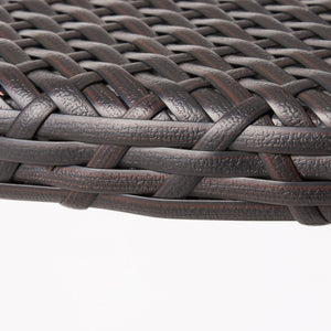 Outdoor Round Rattan Bar Table With Iron Frame - Multi Brown