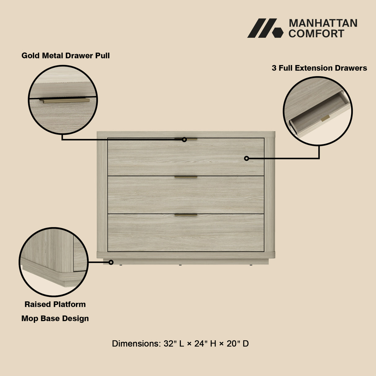 Evelyn 32" Nightstand