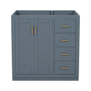 Retro Style Bathroom Vanity, 3 Drawers & Soft Closing Doors