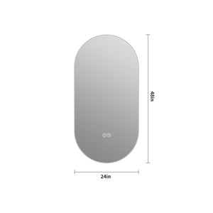Smart Wall Mounted LED Touch Screen Mirror With Anti Fog Function And Adjustable Lighting - Antique Silver