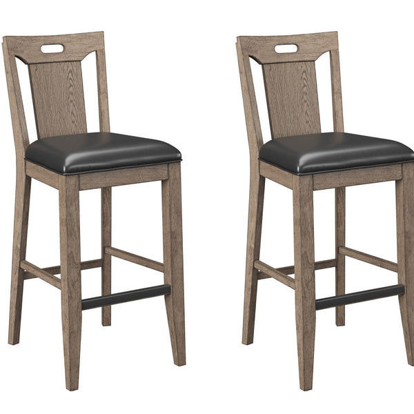 Slat Back Bar Stools (Set of 2) - Brown