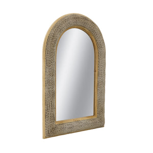 24.2"x36" Woven Texture Decorative Arched Mirror