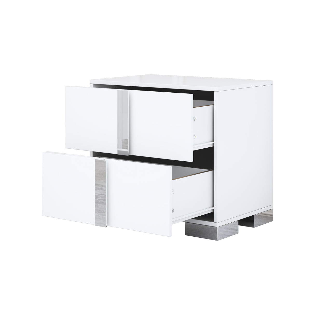 Elegant Nightstand with Metal Foot