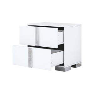 Elegant Nightstand with Metal Foot