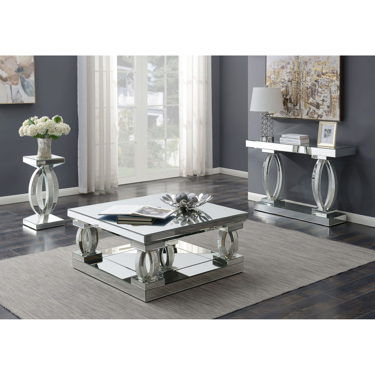 Shannon - Square Coffee Table - Silver