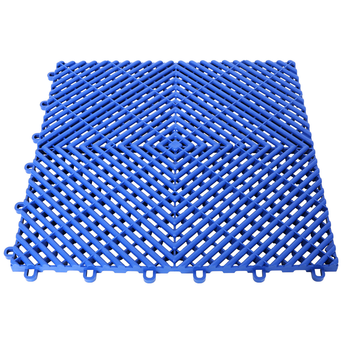 Interlocking Plastic Garage Floor Tiles, 15.6-Inch, Set of 25, Blue
