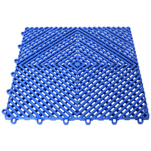 Interlocking Plastic Garage Floor Tiles, 15.6-Inch, Set of 25, Blue