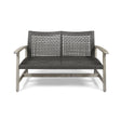 Hampton - Outdoor Wood And Wicker Loveseat - Gray - Best Buy Furniture