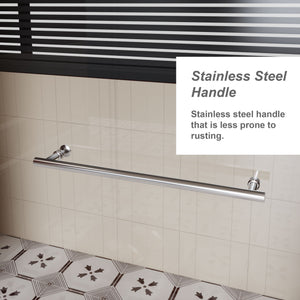 Pivot Shower Door With Handle, 1 / 4" Thick - Chrome