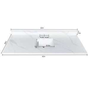 61-Inch Quartz Bathroom Vanity Top