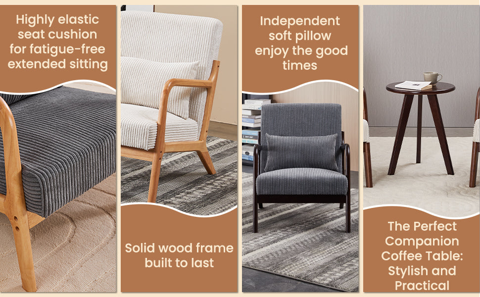 Mid-Century Modern Accent Chair & Coffee Table Set