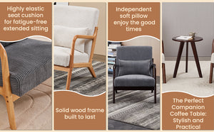 Mid-Century Modern Accent Chair & Coffee Table Set