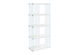 Bookshelf, Bookcase, Etagere, 5 Tier, Glossy Clear Tempered Glass - White - Best Buy Furniture