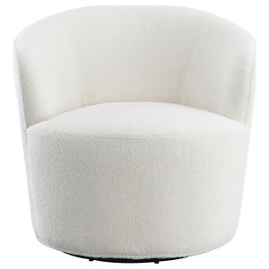 Tempest - Upholstered Barrel Back Swivel Chair - White