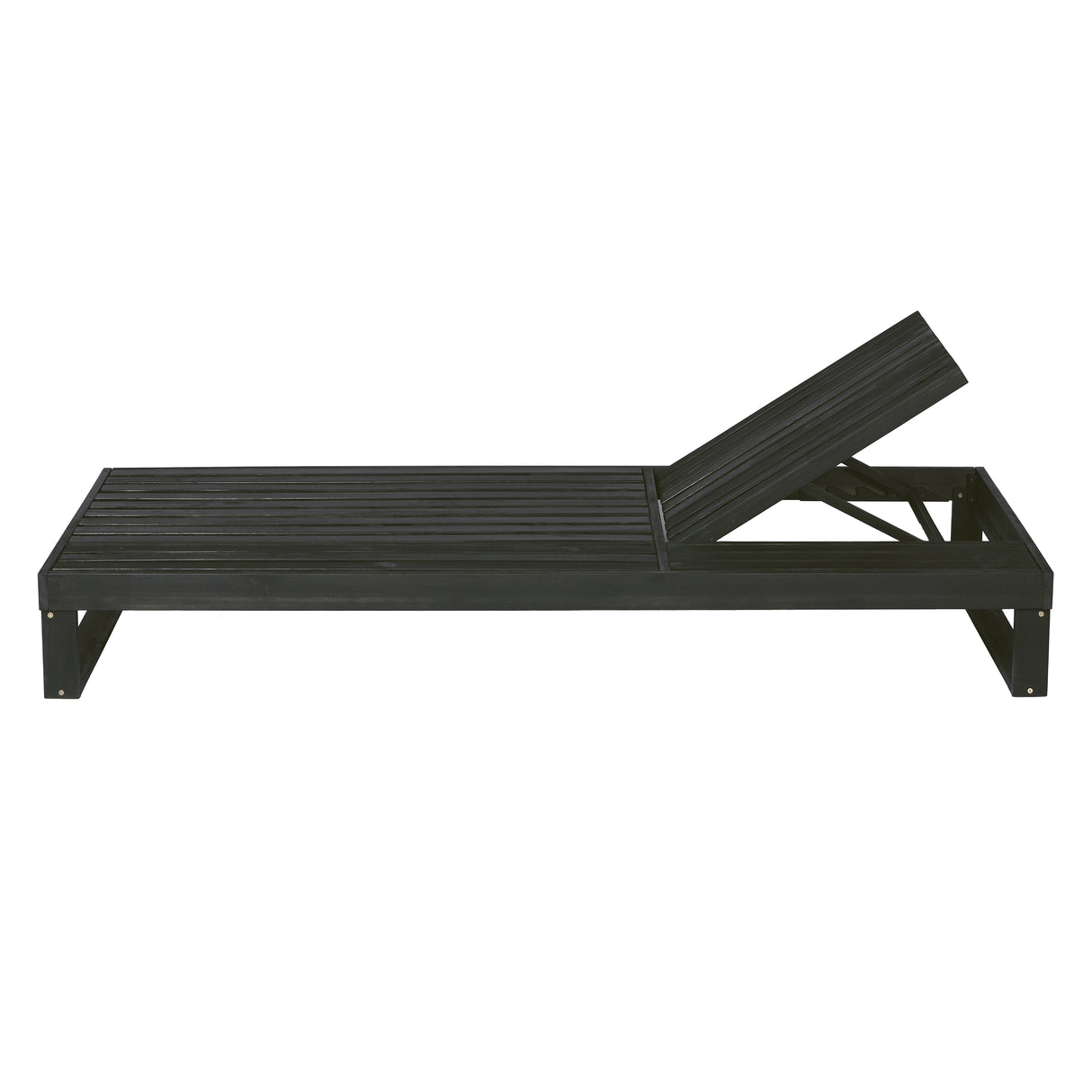 Black Acacia Wood Chaise Lounge