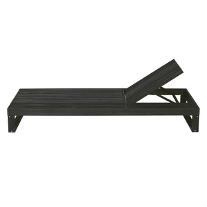 Black Acacia Wood Chaise Lounge