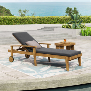 Jason Chaise Lounge Adjustable Acacia Wood Outdoor Furniture