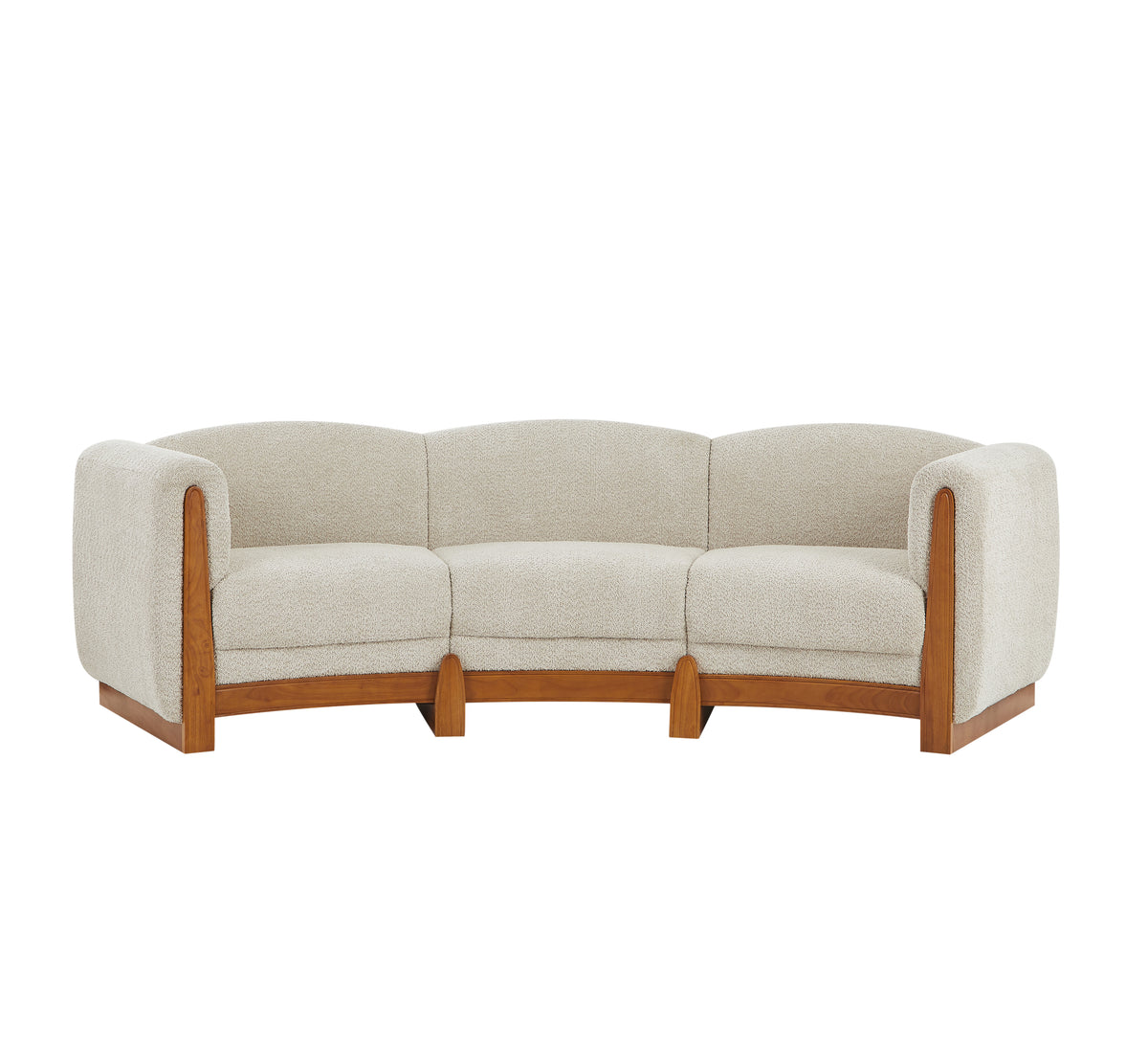 Elegant Curved Boucle Sofa