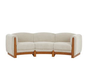 Elegant Curved Boucle Sofa